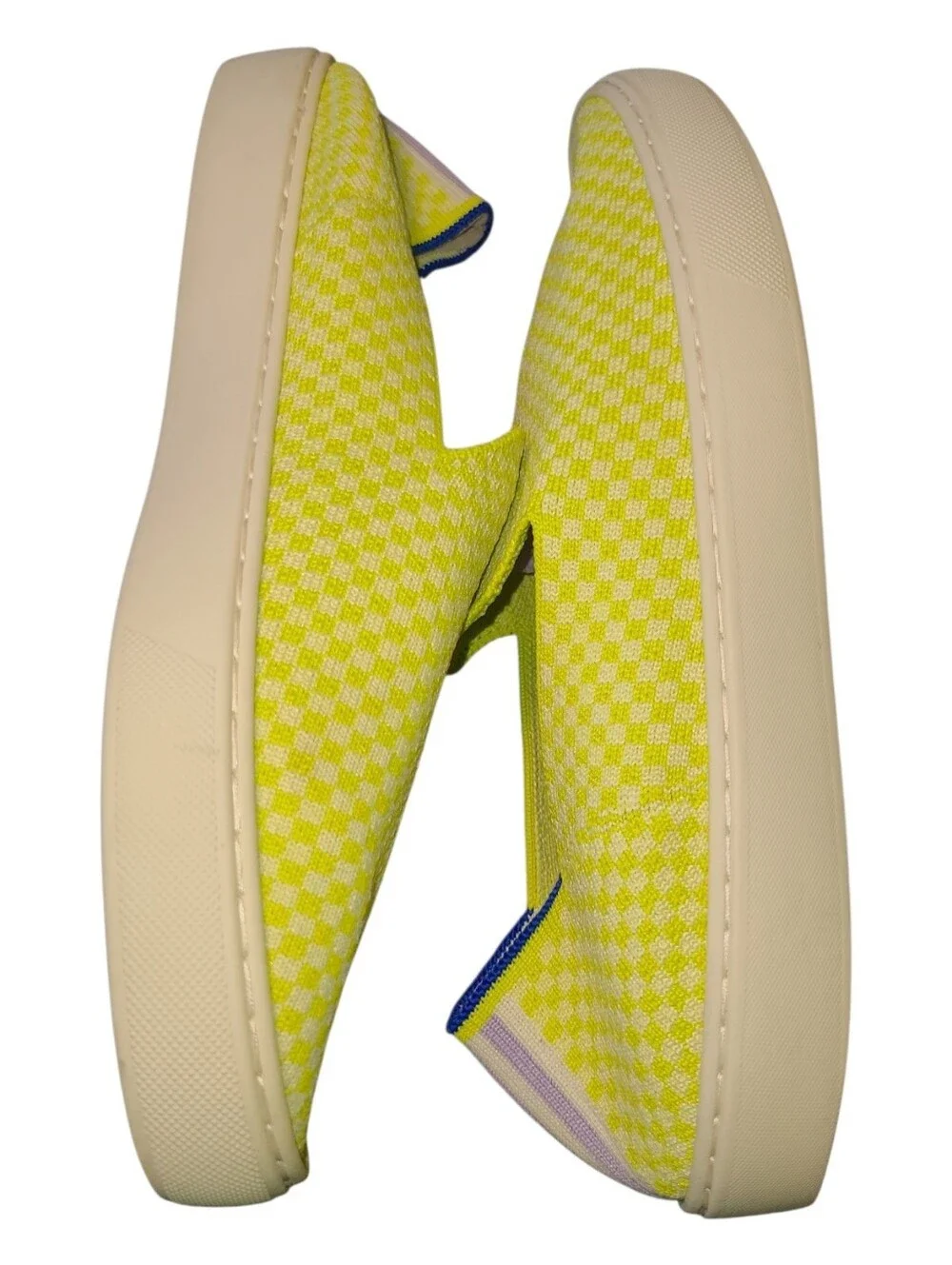 Rothy's Slip On Sneakers In Citron Honeycomb Checker Pattern W Size 10